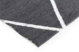 Coastal Indoor Out door Rug Diamond Black White