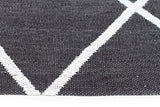 Coastal Indoor Out door Rug Diamond Black White