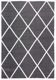 Coastal Indoor Out door Rug Diamond Black White