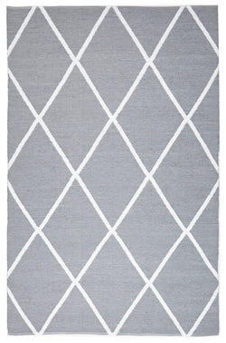 Coastal Indoor Out door Rug Diamond Grey White