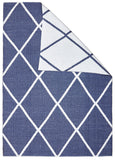 Coastal Indoor Out door Rug Diamond Navy White