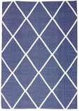 Coastal Indoor Out door Rug Diamond Navy White