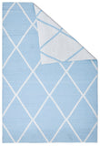 Coastal Indoor Out door Rug Diamond Sky Blue White