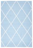 Coastal Indoor Out door Rug Diamond Sky Blue White