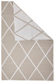 Coastal Indoor Out door Rug Diamond Taupe White