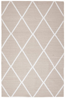 Coastal Indoor Out door Rug Diamond Taupe White