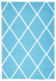 Coastal Indoor Out door Rug Diamond Turquoise White