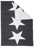 Coastal Indoor Out door Rug Star Black White