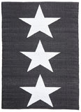 Coastal Indoor Out door Rug Star Black White