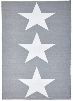 Coastal Indoor Out door Rug Star Grey White