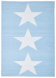 Coastal Indoor Out door Rug Star Sky Blue White