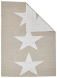 Coastal Indoor Out door Rug Star Taupe White