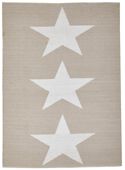 Coastal Indoor Out door Rug Star Taupe White