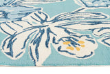 Whimsical Blue Floral Indoor Outdoor Rug