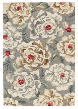 Gorgeous Peony Grey Indoor Outdoor Rug