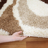 Modern Waves Shag Rug beige, Brown, Taupe