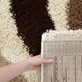 Modern Waves Shag Rug beige, Brown, Taupe