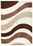 Modern Waves Shag Rug beige, Brown, Taupe