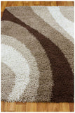 Soft Dense Retro Cream, Beige, Brown Shag Rug