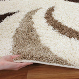 Soft Dense Beige, Brown Cream Swirl Design Rug