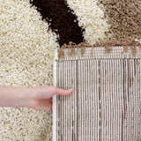 Soft Dense Beige, Brown Cream Swirl Design Rug