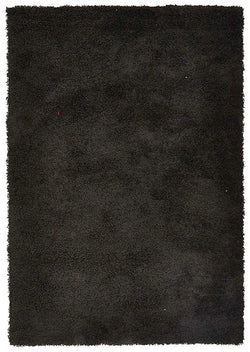 Soft Dense Plain Black Shag Rug