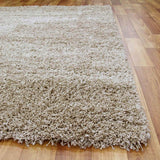 Soft Dense Plain Light Beige Shag Rug