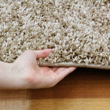 Soft Dense Plain Light Beige Shag Rug