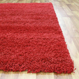 Soft Dense Plain Red Shag Rug