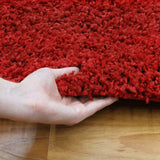 Soft Dense Plain Red Shag Rug