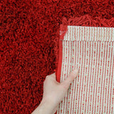 Soft Dense Plain Red Shag Rug