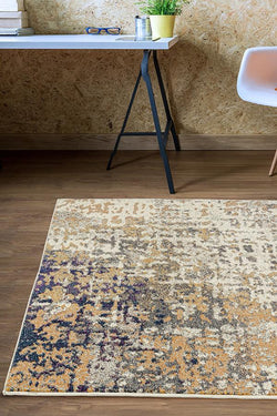 Sonia Contemporary Rug Rust Navy