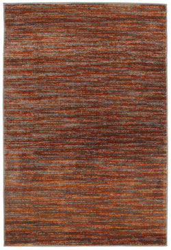 Pandora Contemporary Stripe Rug Rust Grey