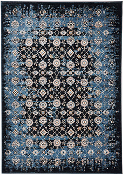 Royal Kashan Designer Rug Blue Navy