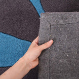 Stunning Leave Design Rug Blue Grey