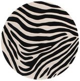 Zebra Deluxe Black And White Rug