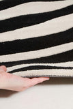 Zebra Deluxe Black And White Rug