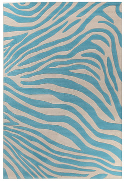 Zebra Deluxe Blue Rug