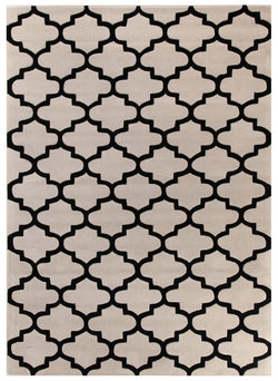 Lattice Off White And Black Rug