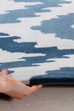 Ikat Diamonds Blue Grey Rug