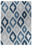 Ikat Diamonds Blue Grey Rug