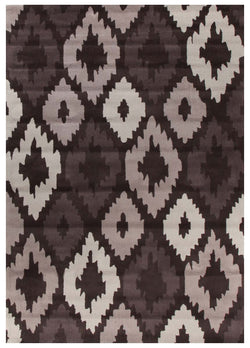Ikat Diamonds Brown Beige Rug