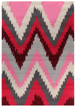 Ikat Chevron Pink Rug
