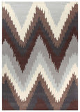 Ikat Chevron Beige Brown Rug