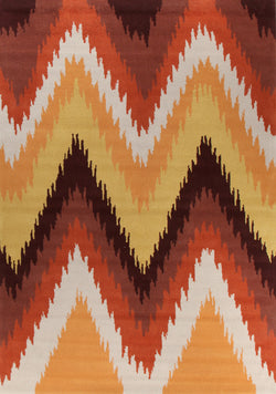 Ikat Chevron Rust Rug