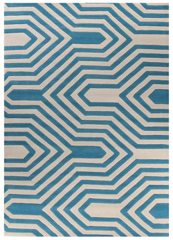 Circuit Board Blue Rug