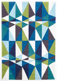 Blue and Green Crystal Design Rug