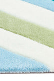 Multi Chevron Rug Light Blue Green