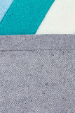 Multi Chevron Rug Light Blue Green