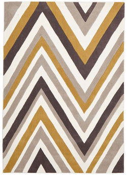 Multi Chevron Rug Yellow Brown